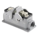 HARTING Heavy Duty Power Connector Panel Mount Screw Termination 24 Way 16A 500V Han E Female 09300241230+09330242701