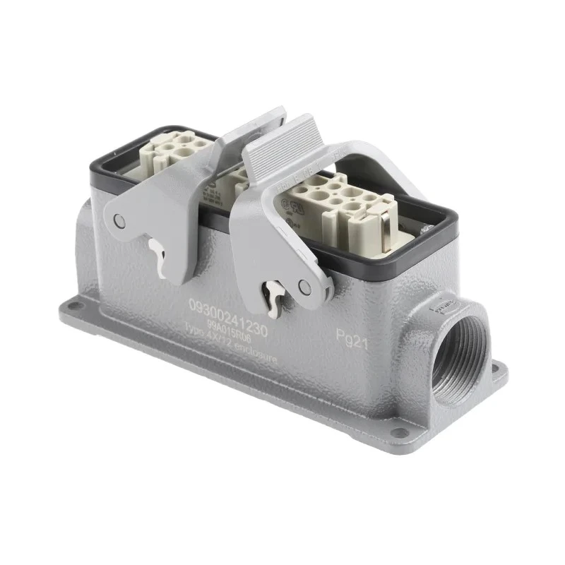HARTING Heavy Duty Power Connector Panel Mount Screw Termination 24 Way 16A 500V Han E Female 09300241230+09330242701