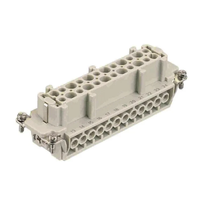 HARTING Heavy Duty Power Connector Panel Mount Screw Termination 24 Way 16A 500V Han E Female 09300241230+09330242701