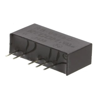 Recom 1W SIP Single/Dual Output Unregulated Isolated DC-DC Converter, 15V dc, -15V dc, 33mA Output Current, 5V dc RB-0515D