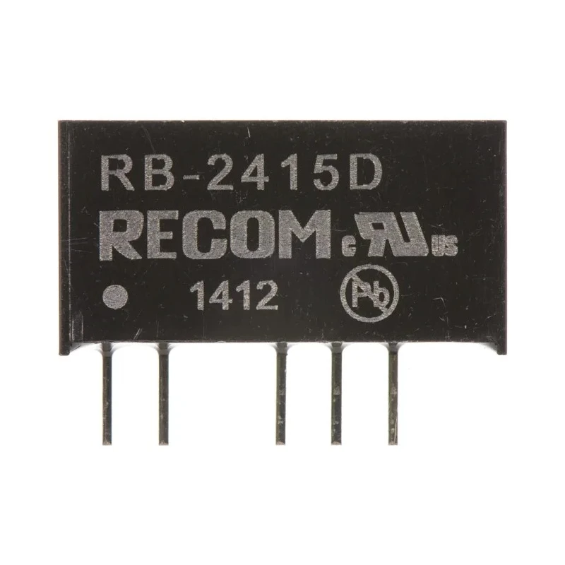 Recom DC/DC Converter 15V Output, 21.6 to 26.4V Input, 1W Power, 7-Pin Through Hole Mount RB-2415D