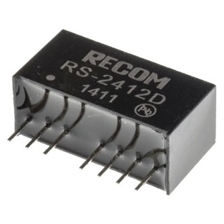 Recom DC/DC Converter 12V DC 83mA 36V DC Input 18V Input 2W Through Hole Mount RS-2412D
