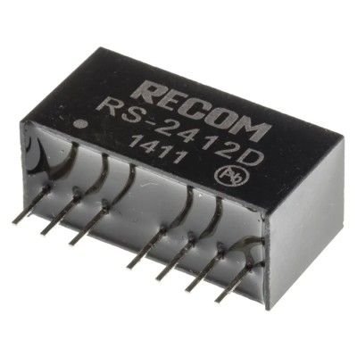 Recom DC/DC Converter 12V DC 83mA 36V DC Input 18V Input 2W Through Hole Mount RS-2412D