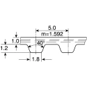 Contitech T Profile Timing Belt 36 Teeth, 180 mm Length, 10 mm Width 10 / T5 / 180 SS