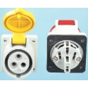 MENNEKES Industrial Power Connector Panel Mount 5-Pole 16A 400V IP44 Red IP44