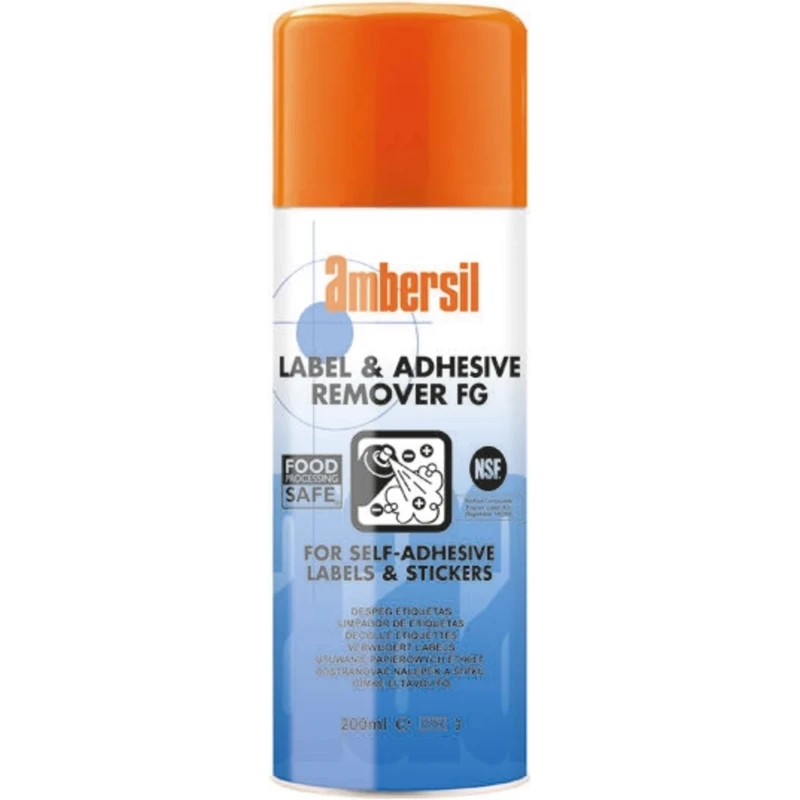 Ambersil 200 ml Aerosol Label Remover, Label & Adhesive Remover FG RoHS Compliant 30254-AB