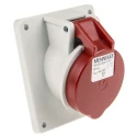 MENNEKES Industrial Power Connector Panel Mount 16A 400V IP44 Red Polycarbonate 4 Pole 7313 IP44