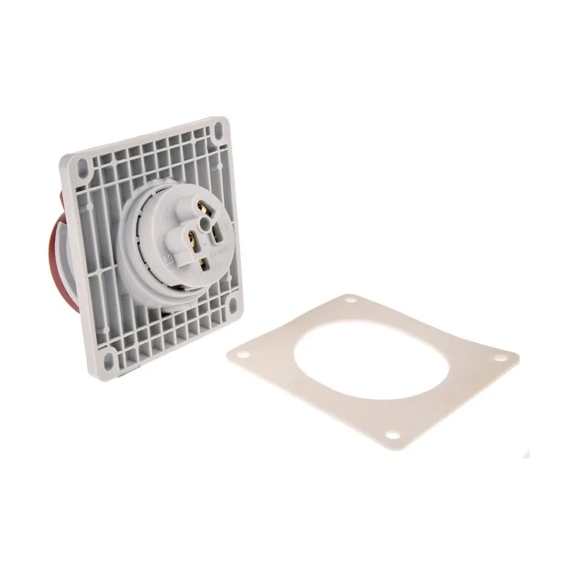 MENNEKES Industrial Power Connector Panel Mount 16A 400V IP44 Red Polycarbonate 4 Pole 7313 IP44