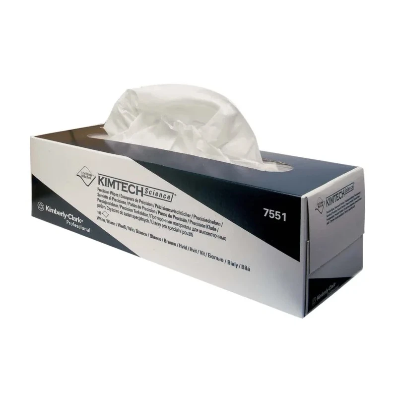 KIMTECH Science Precision Wipes Dry Cleaning, Box of 198, 310 x 285 mm, Single Use, 1-Ply 7551