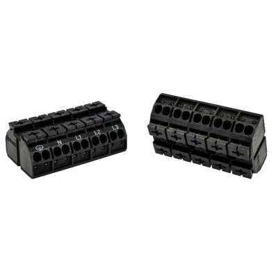 WAGO 862 Series Terminal Strip 5-Way, 12AWG to 20AWG Wire, 32A Cage Clamp, Screw Mount 862-1505