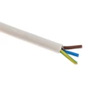 RS PRO 3 Core Power Cable White 1mm² 70°C 100m Polyvinyl Chloride 491-897