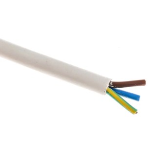 RS PRO 3 Core Power Cable White 1mm² 70°C 100m Polyvinyl Chloride 491-897