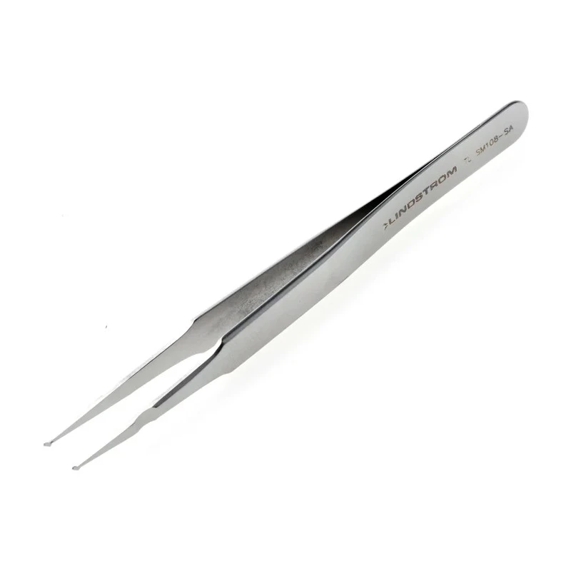 Lindstrom 120mm Stainless Steel Rounded ESD Safe Tweezer TL SM 108-SA