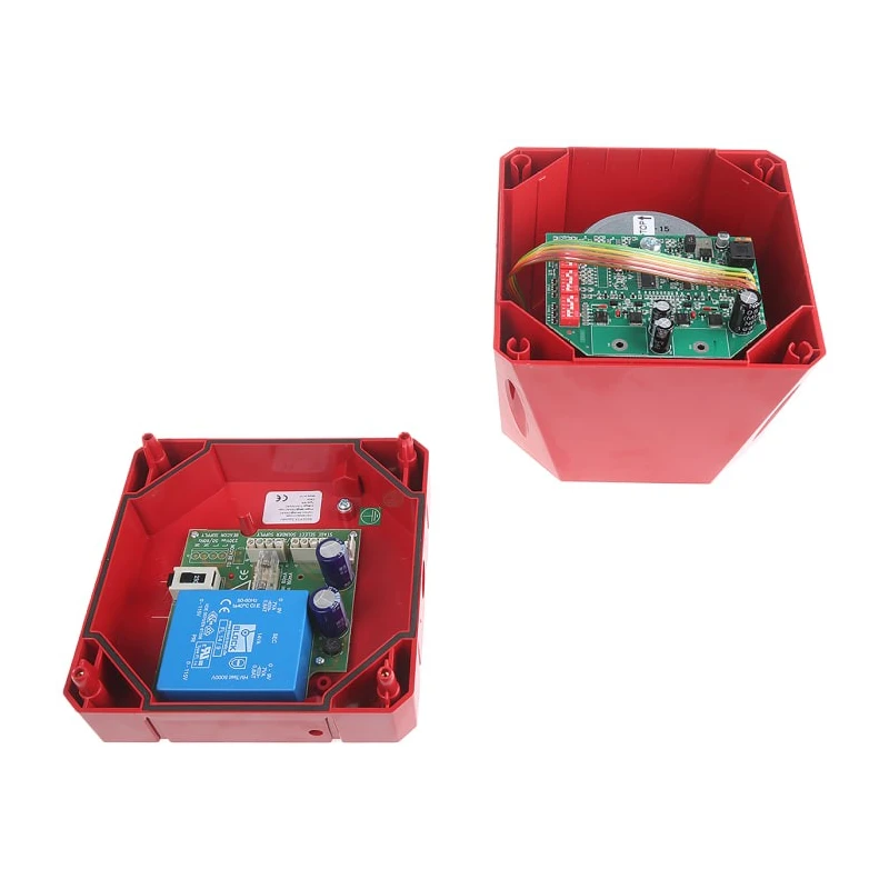 Eaton Asserta Maxi Series Electronic Sounder Surface Mount Red ABS Housing IP66 AC 230V AC 42-Tone 120dB 