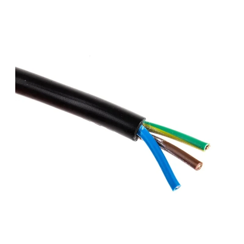 RS PRO 3 Core Power Cable Black 0.75mm² 300V 70°C Polyvinyl Chloride Jacket 100m 491-891