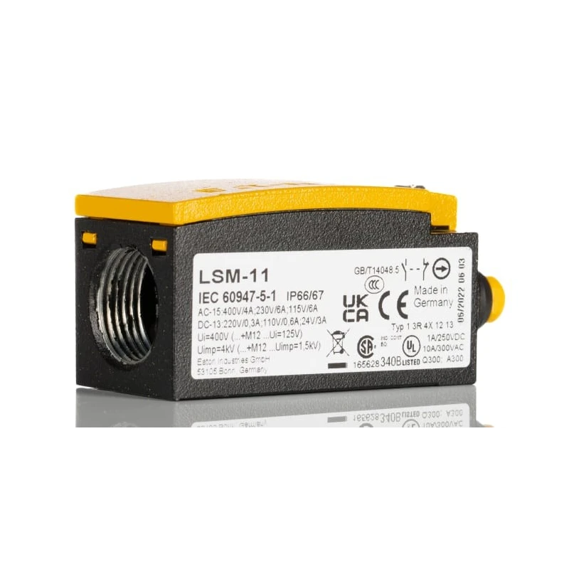 Eaton LS-Titan Series Plunger Limit Switch 1 NO 1 NC Metal Housing IP66 IP67 415V AC 6A 266144 LSM-11