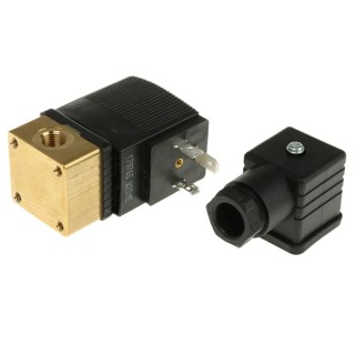 Burkert Brass Body Solenoid Valve 2 Port Normally Closed 230V AC 1/8 in G 3mm Orifice 126190