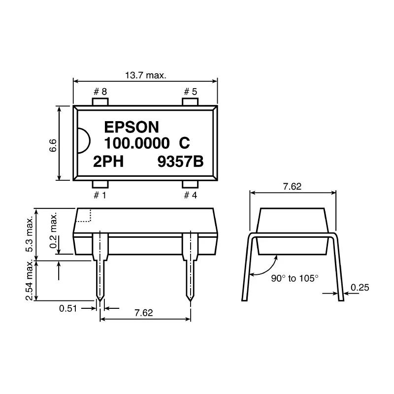 Epson 10MHz XO Oscillator ±50 ppm CMOS 4-Pin PDIP Q3204DC21006800