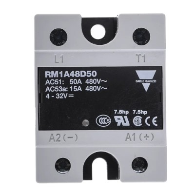 Carlo Gavazzi RM1 Series Solid State Relay 50A Load, Panel Mount, 530V Max Load, 32V Control RM1A48D50