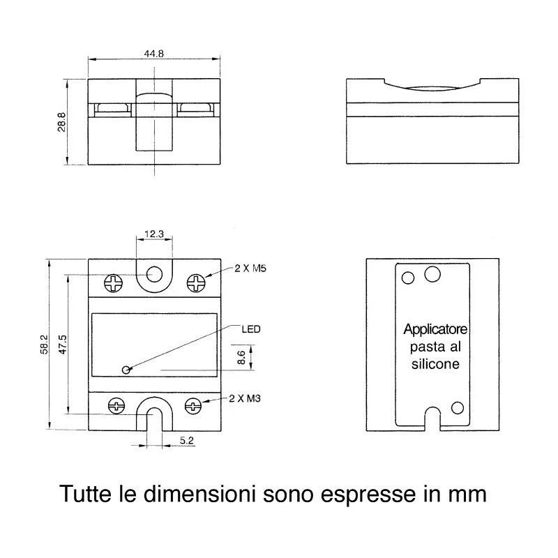 Carlo Gavazzi RM1 Series Solid State Relay DIN Rail Mount 25 A Load 280 V Load 10V Control RM1E23AA25