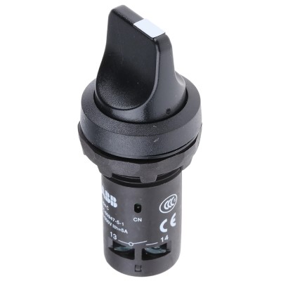 ABB Short Handle Black Selector Switch Heads SPST 22 mm Cutout Diameter 2 Positions 1SFA619201R1026 C2SS2-10B-20