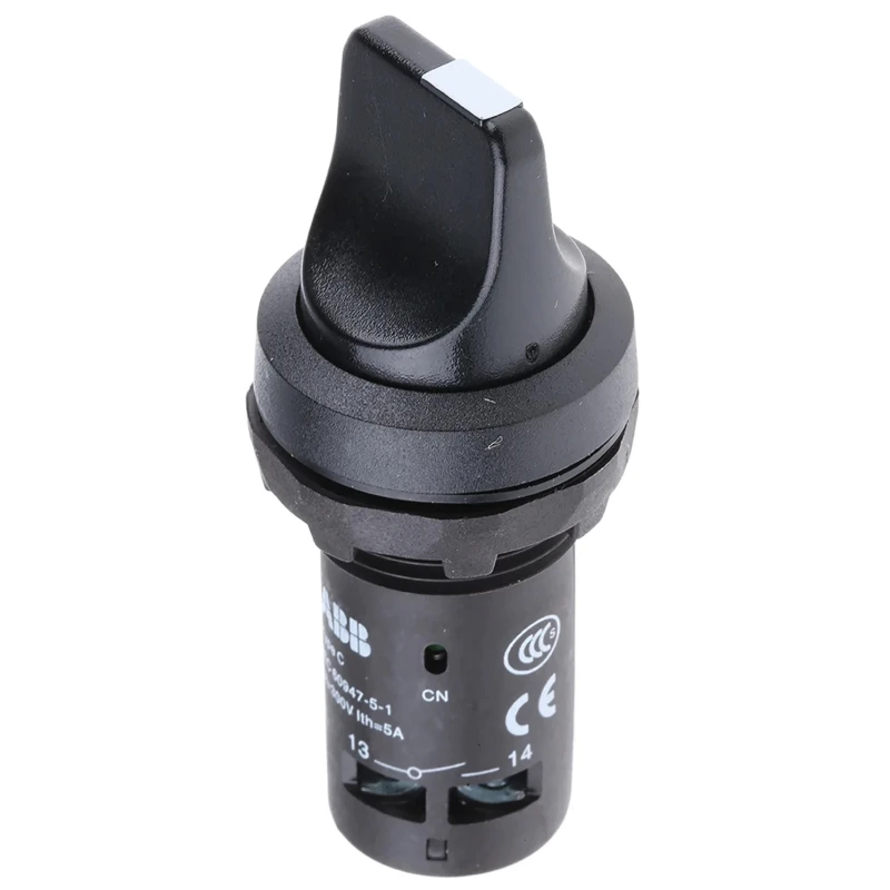ABB Short Handle Black Selector Switch Heads SPST 22 mm Cutout Diameter 2 Positions 1SFA619201R1026 C2SS2-10B-20