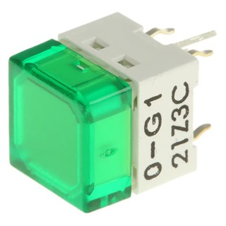 Omron Illuminated Green Tactile Switch Cap SPST-NO 50mA 24V dc PCB Mount IP00