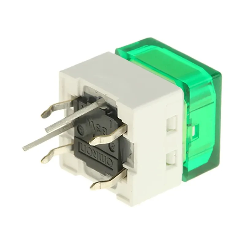 Omron Illuminated Green Tactile Switch Cap SPST-NO 50mA 24V dc PCB Mount IP00