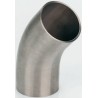 RS PRO Stainless Steel Pipe Fitting Elbow 63.5 mm 45° ISO Plain Bend Long 479-3223