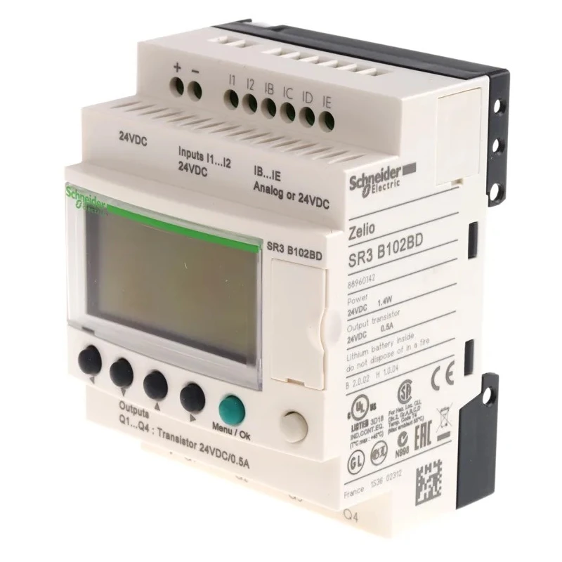 Schneider Electric Zelio Logic Series Logic Module 6-Input Analogue Input 4 Outputs Transistor Output SR3B102BD