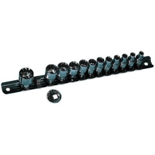 MTI 13-Piece 1/4 in Hexagon Socket Set Chrome Vanadium Steel Chrome Finish 540-114