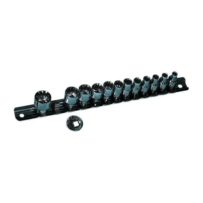 MTI 13-Piece 1/4 in Hexagon Socket Set Chrome Vanadium Steel Chrome Finish 540-114