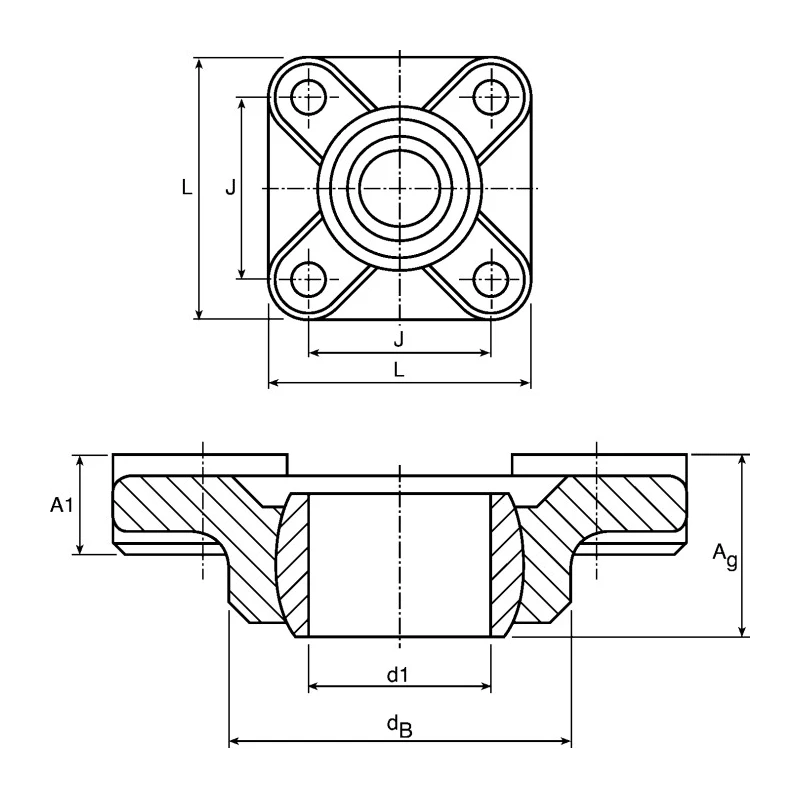 Igus Maintenance Free 4 Hole Flange Bearing Unit 50 mm Inside Diameter EFSM-08