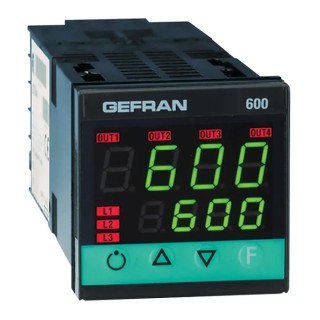 Gefran 600 Panel PID Temperature Controller 2 Input, 3 Output Relay, 240V AC On-Off F000060/ 600-R-D-R-0-1