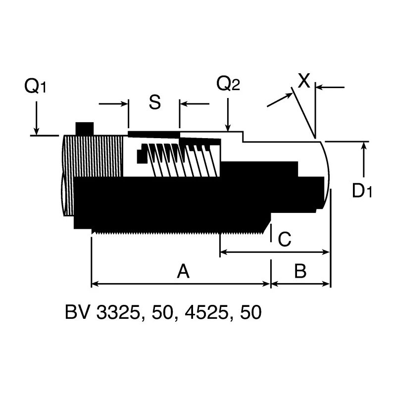 ACE Pneumatic Shock Absorber Side Load Adapter BV25SC Compatible with MA600EUM, SC650EUM0-4, SC650EUM5-9 AH Series BV25SC