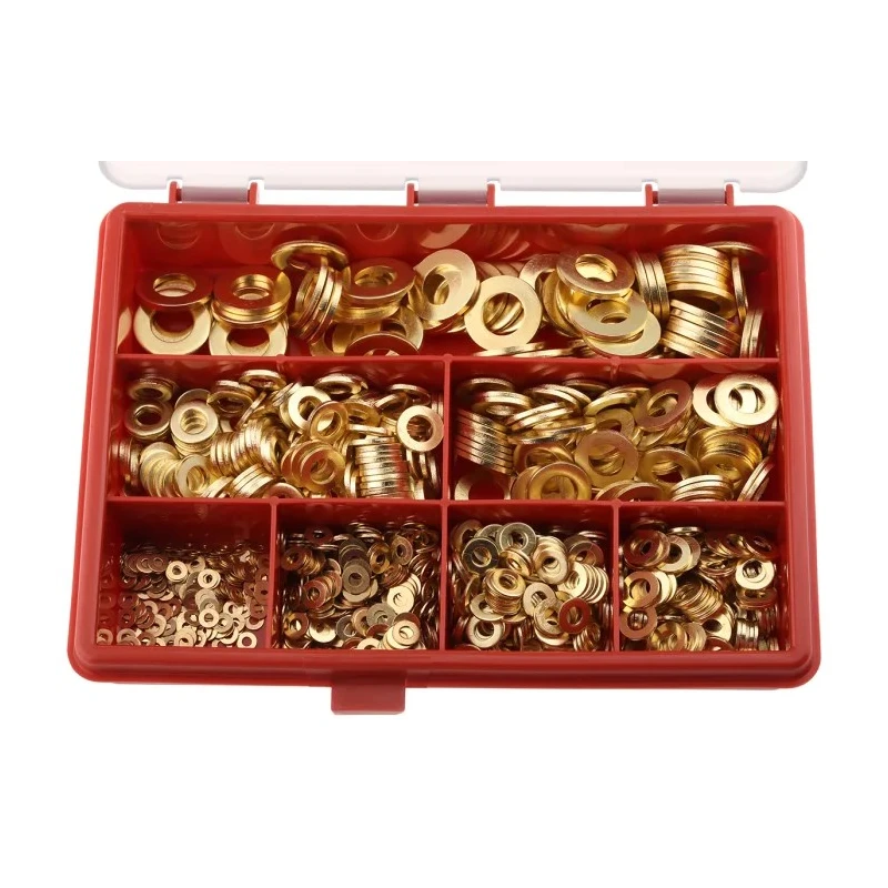RS PRO Brass Nickel Plated Washer Kit M12 DIN 125A Standard, 1090 Pieces, Nickel Plated Brass 482-8442