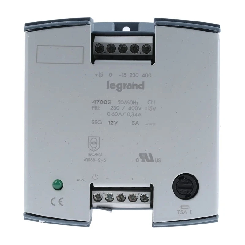 Legrand Linear DIN Rail Power Supply 400V AC Input 12V DC, 5A Output 60W 0 470 03