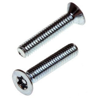 RS PRO Bright Zinc Steel Countersunk Tamper Proof Security Screw M4 x 20 mm 482-8199
