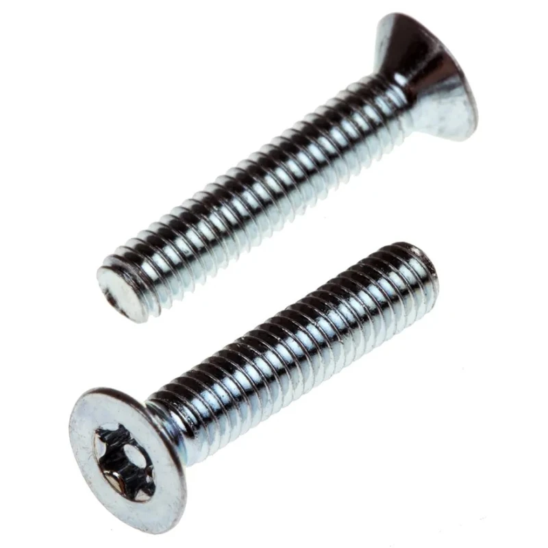 RS PRO Bright Zinc Steel Countersunk Tamper Proof Security Screw M4 x 20 mm 482-8199