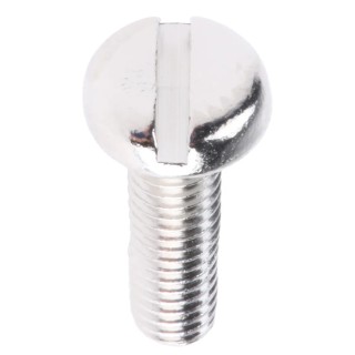 RS PRO Slot Pan Brass Machine Screw 12 mm M3.5 482-8593 DIN 85 Nickel Finish
