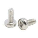 RS PRO Pozidriv Pan Brass Machine Screw M2.5 Thread Size 6 mm Length Nickel Finish 483-0041