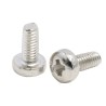 RS PRO Pozidriv Pan Brass Machine Screw M2.5 Thread Size 6 mm Length Nickel Finish 483-0041