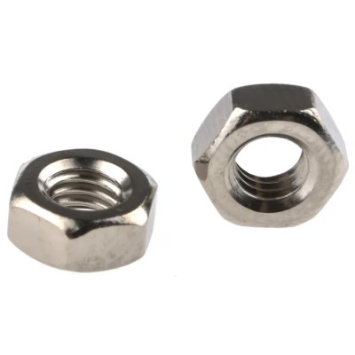 RS PRO Nickel Plated Stainless Steel Hex Nut M3.5, DIN 934 483-0524