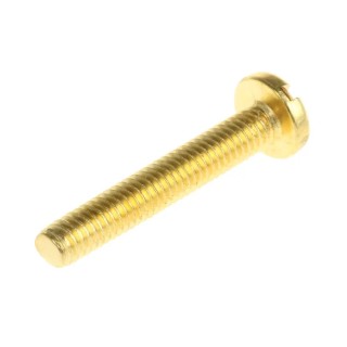 RS PRO Slot Pan Brass Machine Screw 25 mm M4 483-1555
