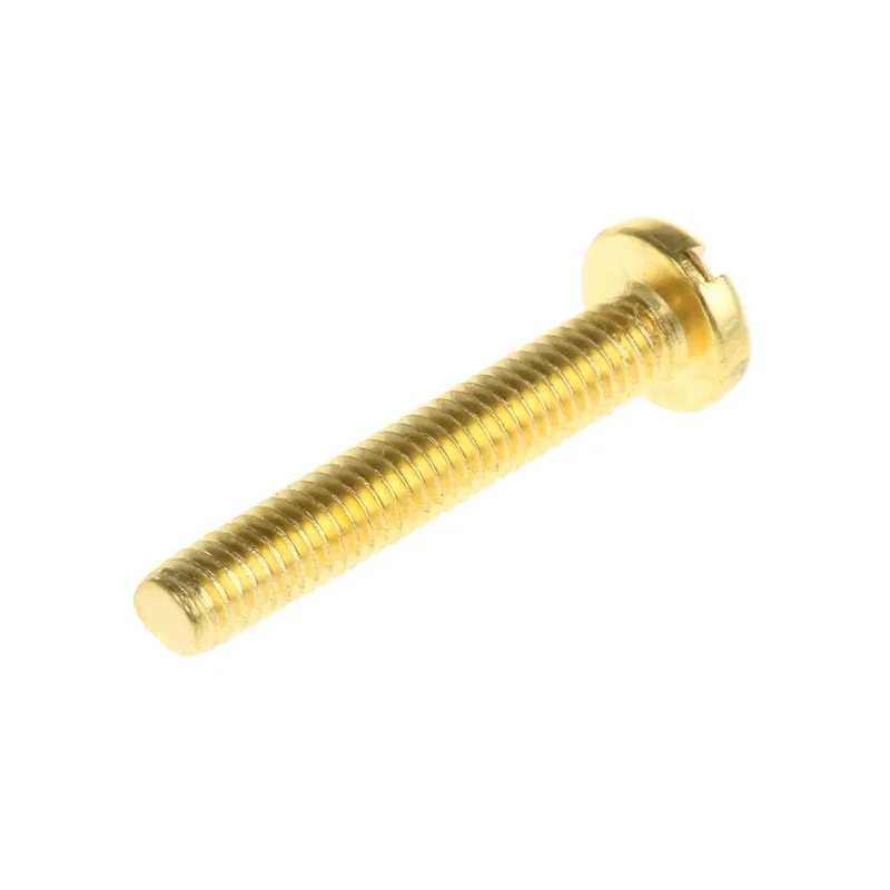 RS PRO Slot Pan Brass Machine Screw 25 mm M4 483-1555