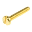 RS PRO Slot Pan Brass Machine Screw 25 mm M4 483-1555