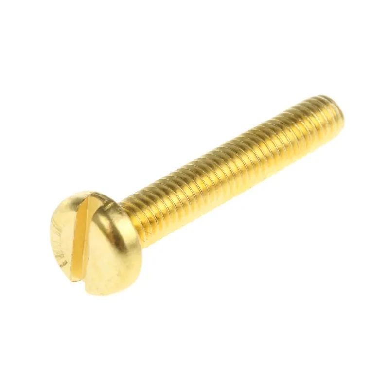RS PRO Slot Pan Brass Machine Screw 25 mm M4 483-1555