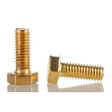 RS PRO Plain Brass Hex Bolt M8 x 30 mm, Plain Finish, DIN 933 Standards 483-2435