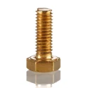 RS PRO Plain Brass Hex Bolt M8 x 30 mm, Plain Finish, DIN 933 Standards 483-2435
