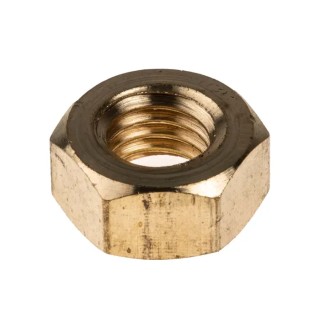RS PRO Plain Brass Hex Nut, M8 Thread Size, 6.50mm Height, DIN 934 Standard 483-2542